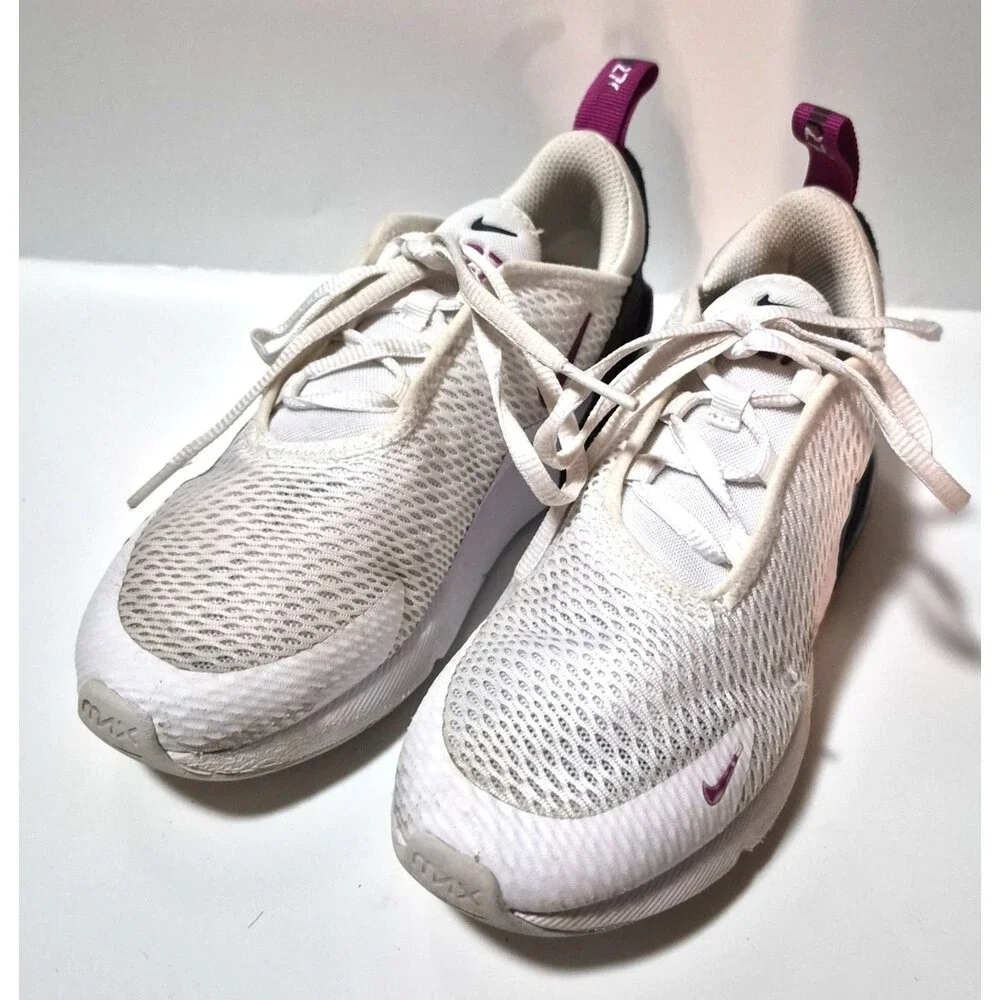 Nike Air Max 270 Kids White Navy Fuchsia Sneakers Athletic Shoes Size 2Y